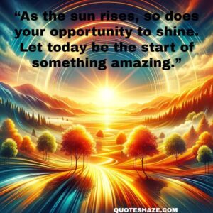 as the sun rises, so does your opportunity to shine. Let today be the start of something amazing