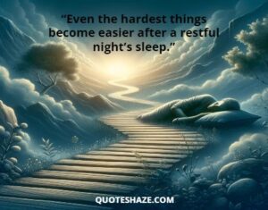 even the hardest things become easier after a restful night’s sleep