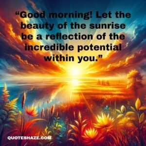 good morning! let the beauty of the sunrise be a reflection of the incredible potential within you