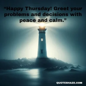 happy thursday! greet your problems and decisions with peace and calm.
