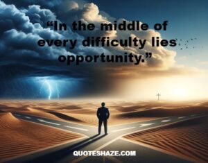 in the middle of every difficulty lies opportunity