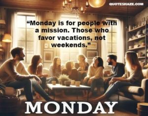 monday is for people with a mission. those who favor vacations, not weekends