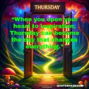 when you open your heart to inspiration, thursday can become the day that changes everything.
