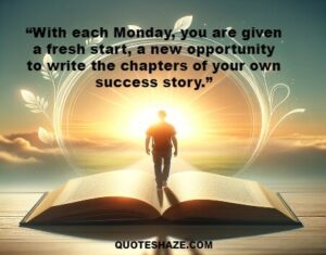 with each monday, you are given a fresh start, a new opportunity to write the chapters of your own success story