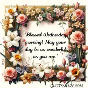 Blessed Wednesday morning! May your day be as wonderful as you are