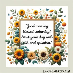 Good morning blessed Saturday! Start your day with faith and optimism