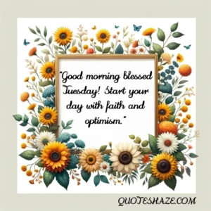 Good morning blessed Tuesday! Start your day with faith and optimism