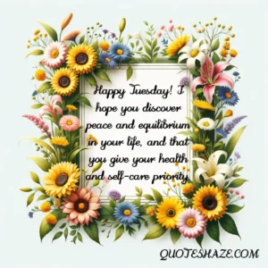 Happy Tuesday! I hope you discover peace and equilibrium in your life, and that you give your health and self-care priority.