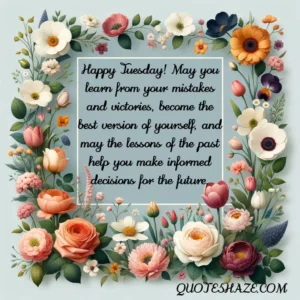 Happy Tuesday! May you learn from your mistakes and victories, become the best version of yourself, and may the lessons of the past help you make informed decisions for the future.