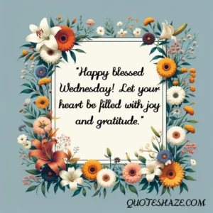 Happy blessed Wednesday! Let your heart be filled with joy and gratitude