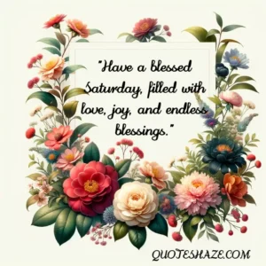 Have a blessed Saturday, filled with love, joy, and endless blessings