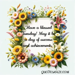 Have a blessed Tuesday! May it be a day of success and achievements