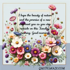 I hope the beauty of nature and the promise of a new day meet you as you step outside on this Tuesday morning. Good morning.