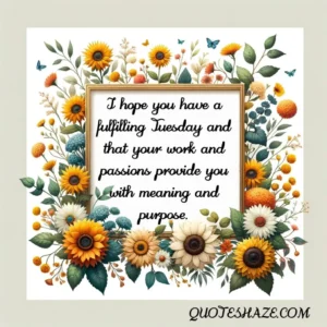 I hope you have a fulfilling Tuesday and that your work and passions provide you with meaning and purpose.