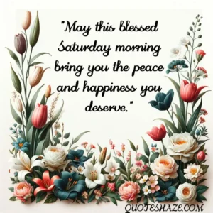 May this blessed Saturday morning bring you the peace and happiness you deserve