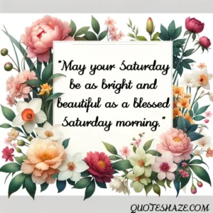 May your Saturday be as bright and beautiful as a blessed Saturday morning