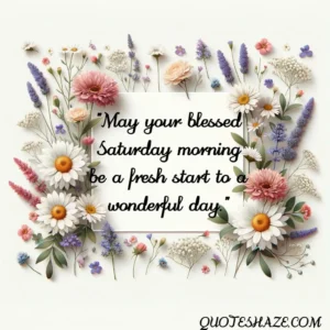 May your blessed Saturday morning be a fresh start to a wonderful day