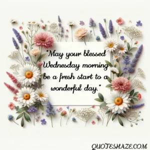 May your blessed Wednesday morning be a fresh start to a wonderful day
