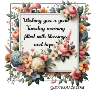 Wishing you a good Tuesday morning filled with blessings and hope