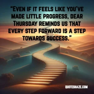even if it feels like you’ve made little progress, dear thursday reminds us that every step forward is a step towards success.