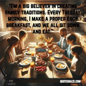 i’m a big believer in creating family traditions. every Tuesday morning, I make a proper eggs breakfast, and we all sit down and eat.