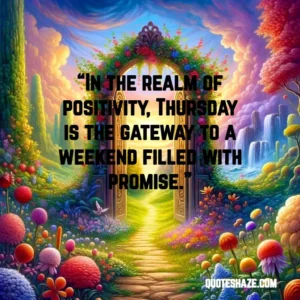 in the realm of positivity, thursday is the gateway to a weekend filled with promise.