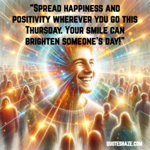 spread happiness and positivity wherever you go this thursday. your smile can brighten someone's day!