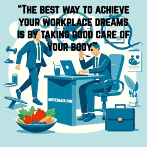 the best way to achieve your workplace dreams is by taking good care of your body.