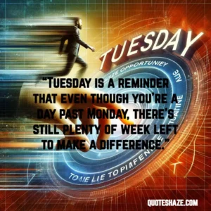 tuesday is a reminder that even though you're a day past monday, there's still plenty of week left to make a difference.