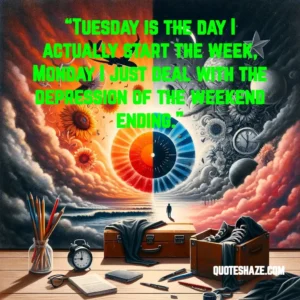 tuesday is the day I actually start the week, monday I just deal with the depression of the weekend ending.
