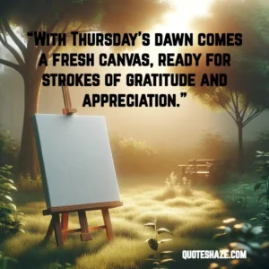 with thursday's dawn comes a fresh canvas, ready for strokes of gratitude and appreciation.