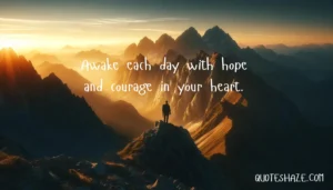 Awake each day with hope and courage in your heart.