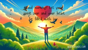 Good morning! Let your spirit soar and your heart be filled with joy.