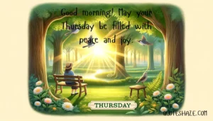 Good morning! May your Thursday be filled with peace and joy.