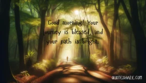 Good morning! Your journey is blessed, and your path is bright.