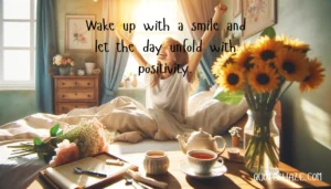Wake up with a smile and let the day unfold with positivity.