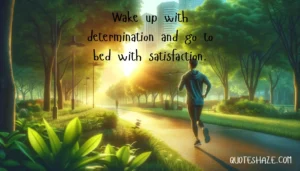 Wake up with determination and go to bed with satisfaction.