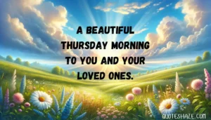 A beautiful Thursday morning to you and your loved ones.