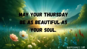 May your Thursday be as beautiful as your soul.