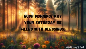 good morning! may your saturday be filled with blessings.