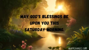 may God's blessings be upon you this saturday morning.